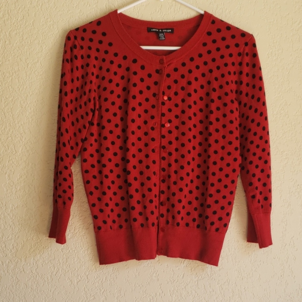 NEW ITEM Cable & Gauge Red and Black Cardigan